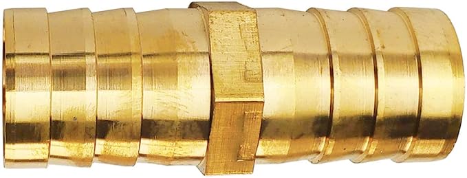 2PCs 3/4" Brass Hose Barb Fitting Straight Shape Barbed Splicer Mender Union Fitting with 4PCs Hose Clamp for Oil Water Air