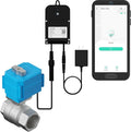 YoLink Wireless Smart Valve Control Kit, NSF Certified 1-1/4" Stainless Steel Motorized Valve, Wireless Controller 2, LoRa Long Range, D2D Offline with Leak Sensors, 2 Years Battery Backup