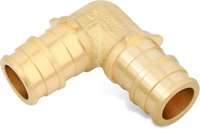 1/2 Inch PEX-A Expansion Elbow Fittings, ASTM F1960 Brass 90 Degree Elbow Connector, Lead-Free Brass PEX-A Pipe Fittings for Potable Water, Hot and Cold Plumbing, Hydronic Radiant Heating (10-Pack)
