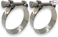 TT Heavy Duty Hose Clamps, 304 Stainless Steel T-Bolt Clamp, Adjustable Range 74-79 mm, Solid T-nuts and Wide Band for 3 inch Exhaust Clamp (2.91-3.11 inch, 2 pack)