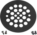 Artiwell 4-1/4“ Shower Strainer Drain Trim Set, Screw-in Shower Strainer Drain Cover, Plastic-Oddities Style Replacement Strainer Grid,Machine & Self-Tapping Screws Included (MATT Black)