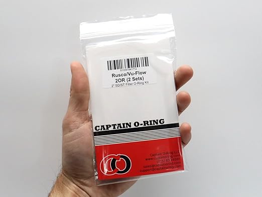 Captain O-Ring – Replacement O-Rings for Rusco/Vu-Flow Spin-Down, Sediment Trap Filters (2 Sets) [Select Size .75OR, 1OR, 1.5OR, or 2OR] (2" Filter (2OR) - 2 Sets)
