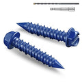 35Pcs 3/16 x 1-1/4 Inch Concrete Screws Anchor with Drill Bit, Blue Hex Head Masonry Brick Stucco Cement Block Screws, Diamond Point