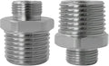 1/2 to 3/8 Inch Male Reducer Adapter, Solid Brass Compression Fitting with Rubber Washer for RV Kitchen & Bathroom Faucet Hose, 2 Pack