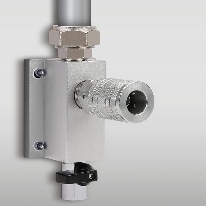 Compressed Air Outlet Kit for 3/4 Inch Tubing System with 1/2 Inch NPT Outlet Port, Equipped with Straight Air Piping Fittings and Ball Valve