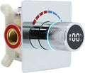 Digital Display Shower Valve Shower Valve Single Way Shower Diverter Valve Shower Mixing Valve Can Use All the Time Polished Chrome