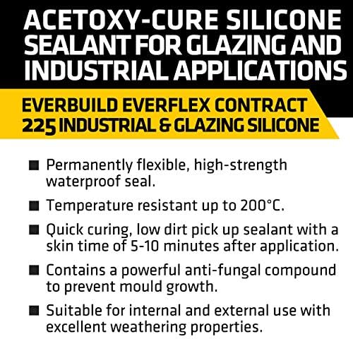 Everbuild 225STEEL 310ml Brushed Steel Industrial and Glazing Silicone Sealant