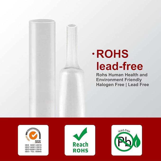 Chanzon 2:1 Ratio 7/8" (22mm) Heat Shrink Tubing 3.3Ft Roll (1M Total Length) Clear/Transparent Polyolefin Sleeving Wrap Shrinking 2 to 1 1pcs