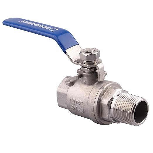 DERNORD Full Port Ball Valve 3/4 Inch - Male x Female Stainless Steel 304 Heavy Duty for Water, Oil, and Gas,1000WOG (3/4 Inch NPT)