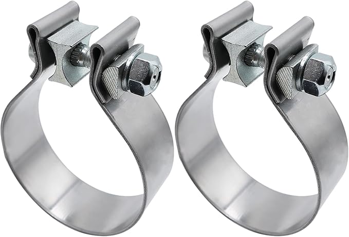 ROADFORMER 4 inch Exhaust Clamp Narrow Band Stainless Steel for Exhaust Pipe, Muffler and Exhaust System Repair (2 Pack)