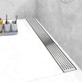 Linear Shower Drain, Shower Drain 40 inch with Removable Grate Cover, Professional AISI 304 Stainless Steel Shower Floor Drain, Linear Drain with Hair Catcher and Leveling Feet