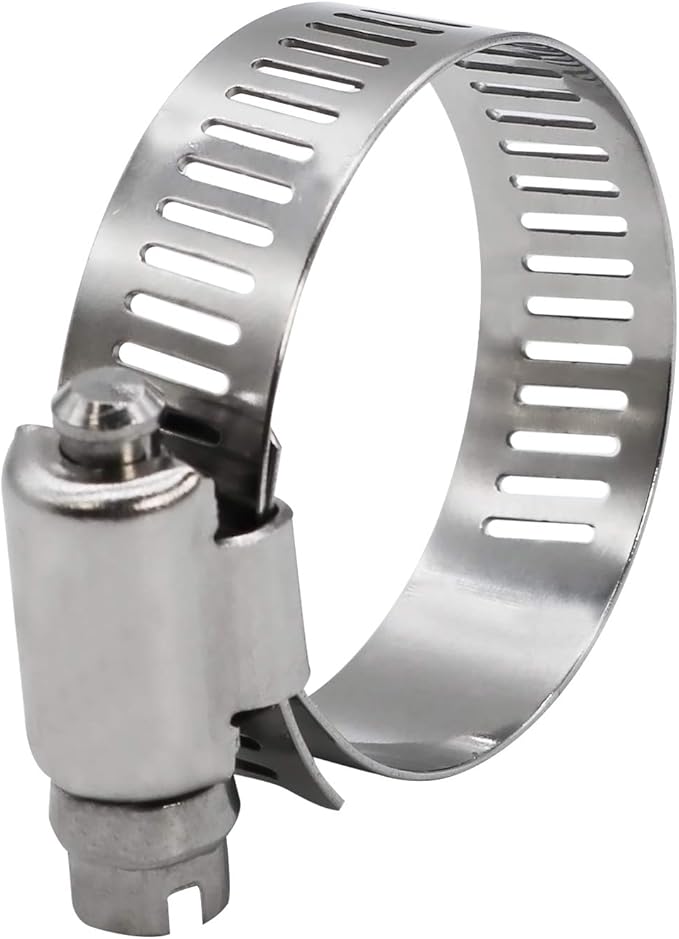 ROADFORMER 1" Worm Gear Hose Clamp - SAE 16 Size, Full Stainless Steel with 1/2" Band Width, Working Range 19mm - 38mm Hose Clamps, 10 Pack