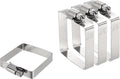 uxcell 4Pcs 304 Stainless Steel Rectangular Hose Clamp, Adjustable 2 x 2 Inch Square Worm Gear Duct Pipe Tube Clamps for Ducting Bracket Cable Tray Bridge Project Systems, Silver