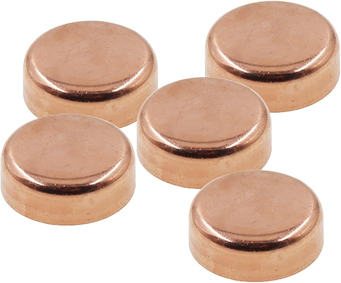 Copper Pipe Cap,TTZEZE Copper End Cap,Certified Safe Pressure Copper Cap Plug,Solid Sweat Solder Connection,Pure Copper Plumbing Cap for Plumbing HVAC Air Conditioner 35mm/1.37'' 1PCS