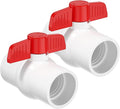 2PCS 2" PVC Ball Valve, SCH40 Slip PVC Water Pipe Valve with Easy Turn Red T-Handle, Shut-Off PVC Ball Valve Socket for Swimming Pool, Sprinkler Lines, Outdoor Plumbing & Irrigation System