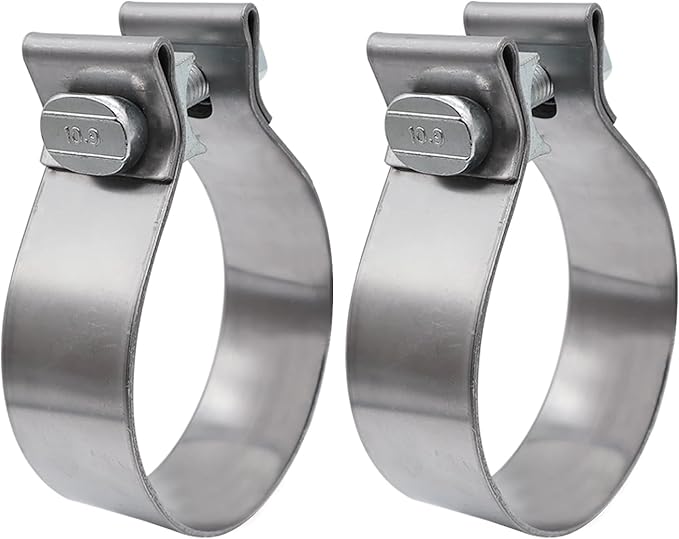 ROADFORMER 3.5 inch Exhaust Clamp Narrow Band Stainless Steel for Exhaust Pipe, Muffler and Exhaust System Repair (2 Pack)