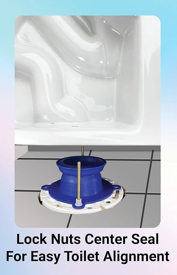 One N Done Toilet Flange Repair Kit – Complete Toilet Wax Ring Replacement Kit – Durable Waxless Toilet Ring – Includes Toilet Flange Bolts and nuts,washers - Toilet Flange Extension Kit (1 Pack)