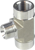 HFS(R) 304 Stainless Steel Forged Pipe Fitting NPT Tee, 1/2" NPT Female x 1/2" NPT Male x 1/2" NPT Female, 3 Ways Branch Tee Connector Pipe Fitting