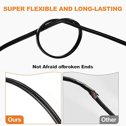 14/2 Electrical Wire 2 Conductors, 100ft 14awg Wire Black Cable Hookup LED Lighting Strips Flexible Outdoor Extension Cord 14 Gauge Copper Clad Aluminum Wire Low Voltage Cable