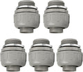 Conduit Connectors, 1 Inch Liquid Tight Connector NPT Non-Metallic for PVC Electrical Flexible Conduit Fittings, 180 Degree Straight, UL Listed for Home Outdoor Tubes Tools, Grey (5-Pack)