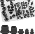 76 Pcs Rubber Stoppers in Five Hole Plug Sizes, Various Sizes of Round Hole Silicone Tool, Rubber Plugs for Round Holes, Silicone Plugs Suitable for Car Wiring Furniture