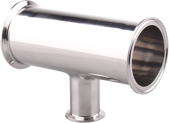 DERNORD Reducing Clamp Tee 3 Way Stainless Steel 304 Sanitary Fitting (3 inch x 3 inch x 1.5 inch)
