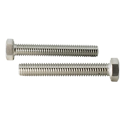 3/8"-16 X 1/2" (25pc) Stainless Steel Hex Head Screw Bolt, Fully Threaded, Stainless Steel 18-8 (304), Plain Finish,by SANTIE