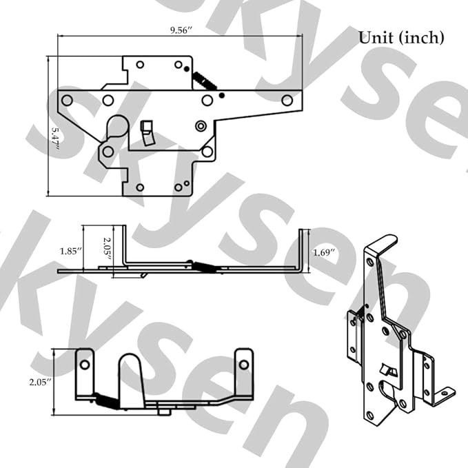 skysen Stainless Steel Vinyl Wood Fence Post Mount Gate Latch(2066 Set)