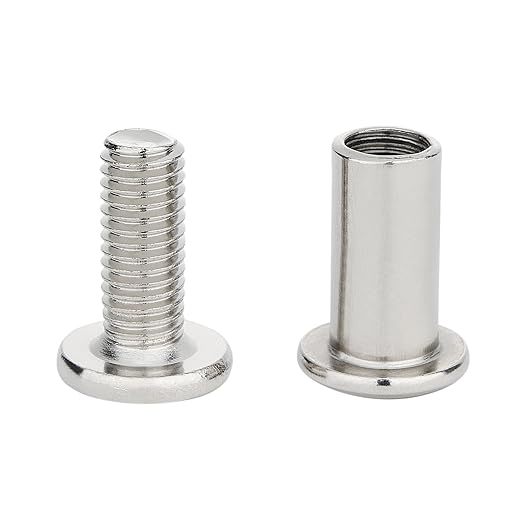 50Pcs M8x20mm Silver Furniture Bolts Barrel Nut & Bolt Assortment - Perfect for DIY Enthusiasts Great for Building Shelves, Tables and Outdoor Furniture with Ease