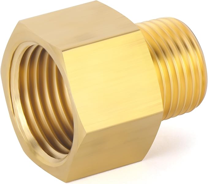 GASHER 5PCS Brass Pipe Fitting, Reducer Adapter, 1-Inch Male Pipe x 3/4-Inch Female Pipe