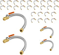 (30 Pack) Seelink 12-Inch Stainless Steel Flexible Heater Hose, 3/4 Inch Push-fit Ball Valve x 3/4 Inch FIP, Push-to-Connect for Copper, PEX, and CPVC