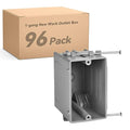 1-Gang New Work Outlet Box, PVC Electrical Box for Switch,GFCI,Dimmer, 22 Cubic Inch, UL Listed, 96 Pack