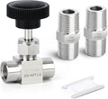 TAISHER 1PCS 304 Stainless Steel Straight Needle Valve 1/4" Female NPT For Flow Control Water Gas Oil With Nipple