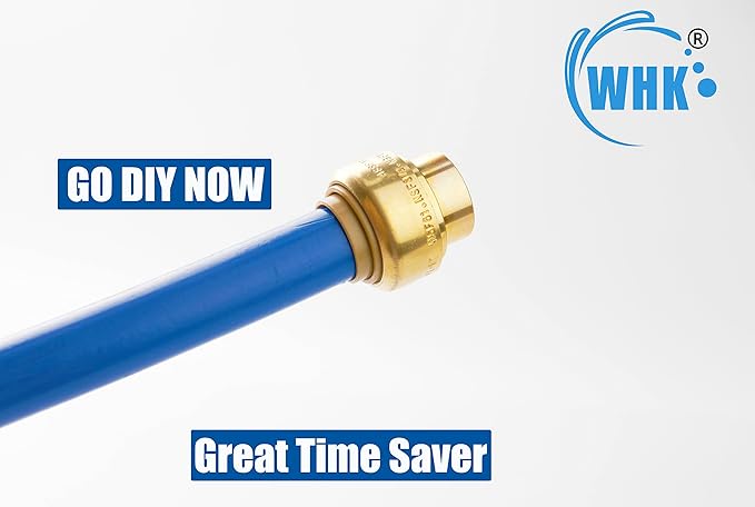 WHK 12 PACK 1/2" PEX Plug End CAP,Copper Cap 1/2" Push-to-Connect Plumbing Fitting for Copper PEX,CPVC With Disconnect Clip(Lead-Free Certificate)…