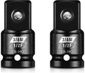 BLACKROBOT 2 Pieces 1/2” F To 3/4” M Impact Socket Adapter Set, SAE Drive Cr-Mo Steel Exceeds ANSI Standards, Square Drive Socket Reducer for Impact Driver Wrench