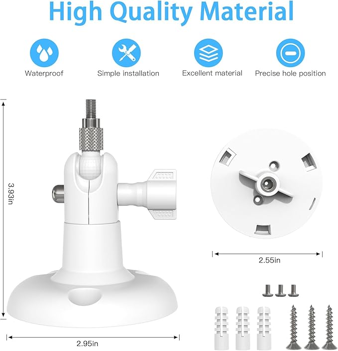 Adjustable Wall Mount Compatible with Pan Tilt Camera (1pack，White)