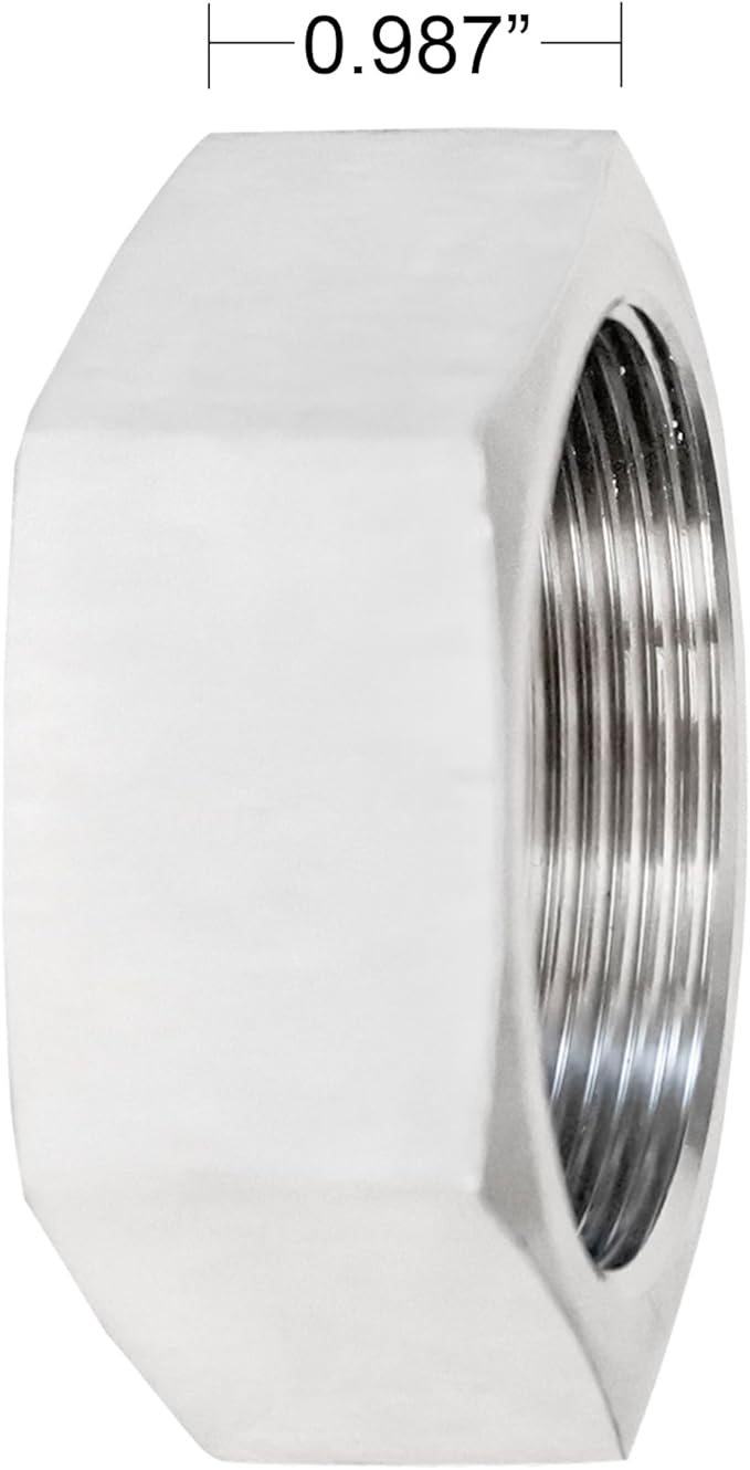 Stainless Steel 304 Hex End Cap 1-1/4" NPT Female Pipe Fitting 1pc