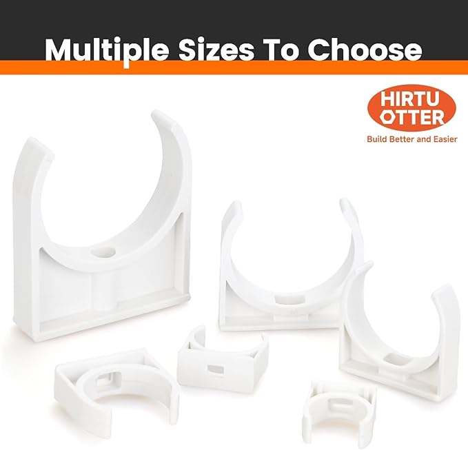 20mm/0.79" (100 PCS) U-Shaped PVC Pipe Clamps (White), Hose Hanger Support, High Strength for Home Plumbing, TV Trays, Water Supply, Garden Tubing, UV Resistant, fit for 3/4" PEX and 1/2" PVC Pipe