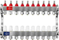 AB 10 Loops PEX Radiant Manifold, 1/2 Inch Compatible Outlets, Up to 1.4 GPM Flow Valve for Hydronic Radiant Floor Heating(1/2" Connectors Included)