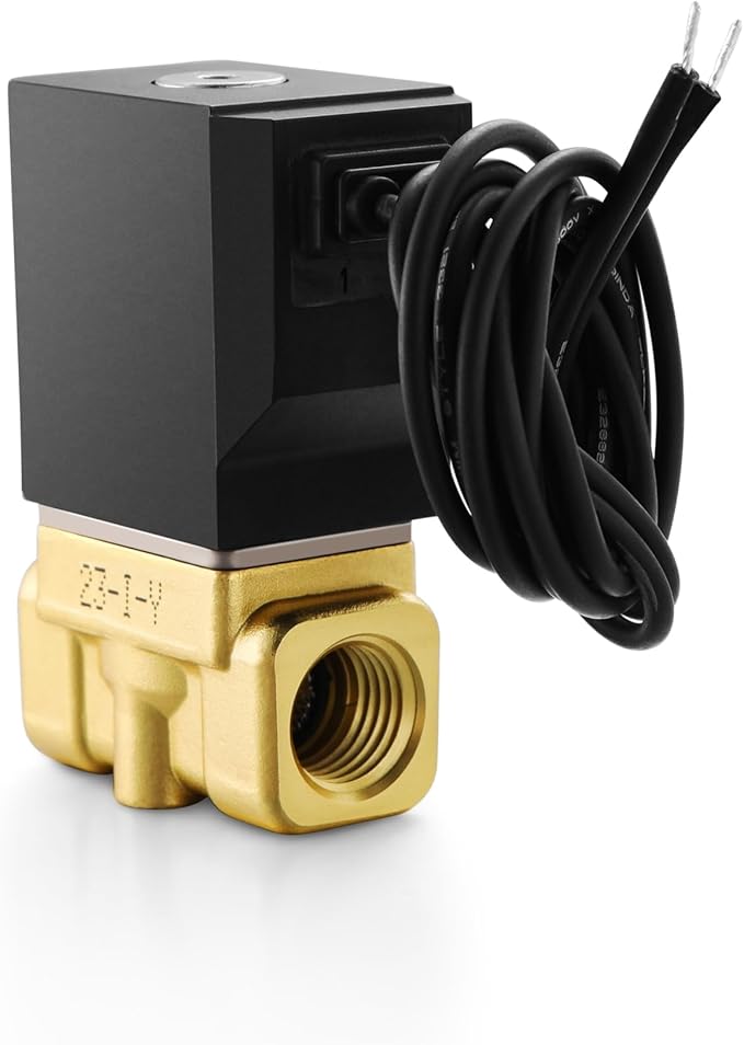 Brass Electric Solenoid Valve AirTAC 2WA030-08 1/4 NPT DC24V Fluid Control 2/2 Way Direct-acting Normally Closed for Water Air Gas Oil