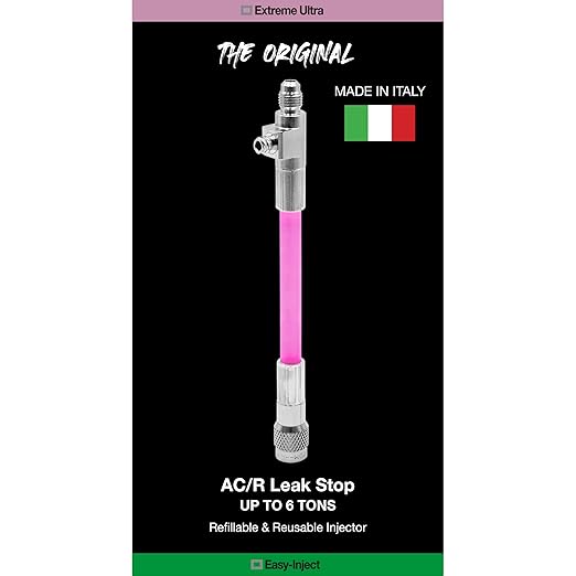 Extreme Ultra A/C Leak Stop Direct Easy Inject Solution for HVAC&R Systems up to 6 Tons with 1/4 SAE Charging Port, for all Refrigerants and Oils | Reusable, Refillable, US Patented - 0.2 fl oz (6 mL)