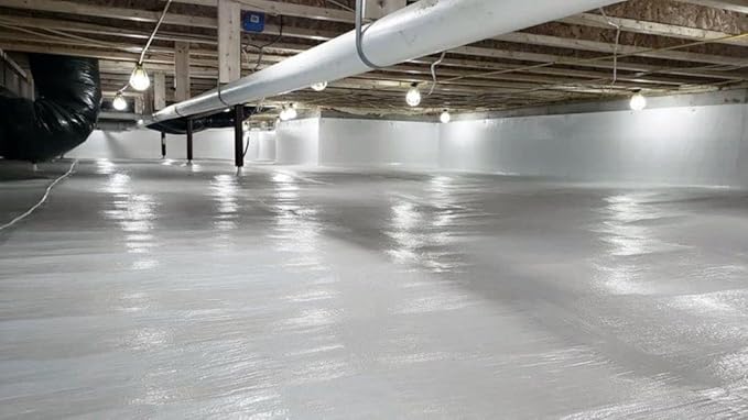 Whitecap - Crawl Space Vapor Barrier - 12 Mil (12' x 100'), Thick Plastic sheeting, Drop Cloth Moisture Barrier Covering for Crawl Space Encapsulation, Heavy Duty Polyethylene, White Woven Sheeting