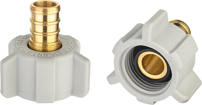 (Pack of 2) EFIELD Pex 1/2" Pex x 1/2" Female NPT Swivel Adapter Barb Crimp Brass Fittings,(PEX1807202-2PCS)