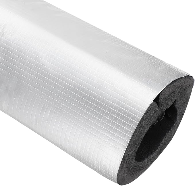 PATIKIL Pipe Insulation Foam Tube, 3.3FT Length Self Adhesive Pipe Freeze Protection Wrap with Aluminum Foil 2.36"(60MM) ID x 5cm Thickness for Outdoor Winter Irrigation