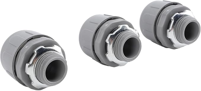 POCREATION 20PCS Liquid Tight Connector, Non Metallic Flexible Electrical Conduit Fittings with 3/4 Inch NPT Interface, for PVC Conduits and Outdoor Lighting Devices
