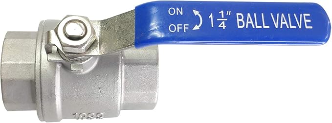 1-1/4" Female Ball Valve NPT Thread 316 Stainless Steel Full Port Ball Valve WOG1000