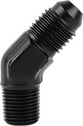 EVIL ENERGY 4AN Male Flare to 1/8" NPT Pipe 45 Degree Fitting Adapter Aluminum Black
