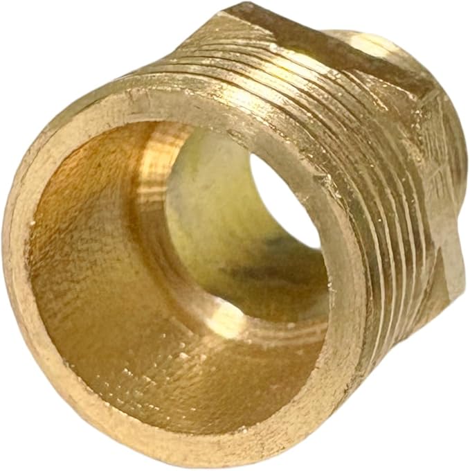 3/8" x 1/4" Male Threaded Hex Nipple Reducer Brass NPT Pipe Fitting Adapter Straight Connectors Pack of 2