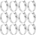 HARFINGTON 12 Pcs Hose Clamp 1-5/16"-2-1/4" (33-57mm) 304 Stainless Steel Adjustable Worm Gear Hose Clamp with Phillips Screw Assortment Kit for Fuel Line Pipe Plumbing Automotive Tube