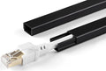 ZhiYo Cord Hider for One Wire, 102in Cable Hider Concealer, Paintable Wall Wire Covers, PVC Cable Management Raceway for A Thick Extension Cord, 6 x L17in W0.59 H0.4in, Black